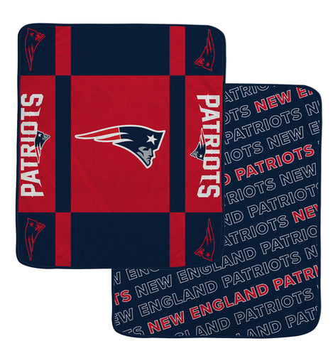 New England Patriots 60" x 70" Reverse Block Ultra Lux Throw Blanket