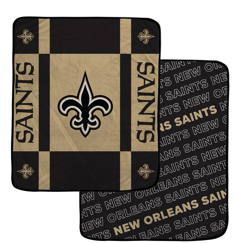 New Orleans Saints 60" x 70" Reverse Block Ultra Lux Throw Blanket