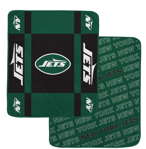 New York Jets 60" x 70" Reverse Block Ultra Lux Throw Blanket