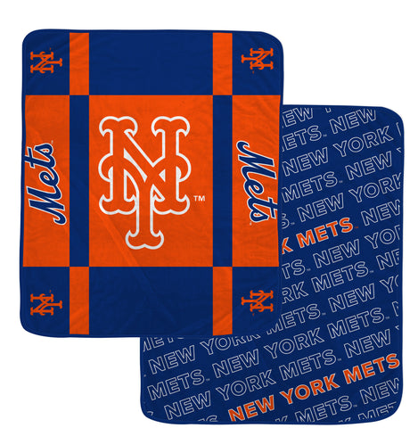 New York Mets 60" x 70" Reverse Block Ultra Lux Throw Blanket