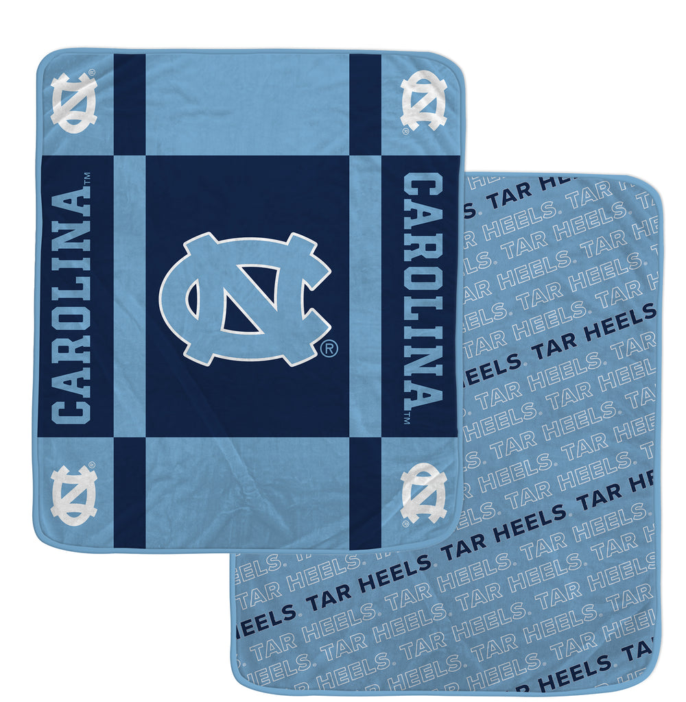 North Carolina Tar Heels 60" x 70" Reverse Block Ultra Lux Throw Blanket