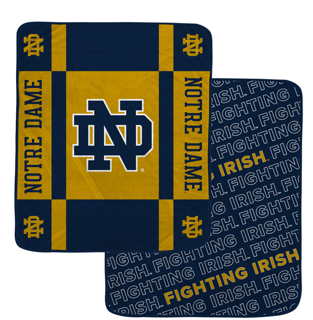 Notre Dame Fighting Irish 60" x 70" Reverse Block Ultra Lux Throw Blanket