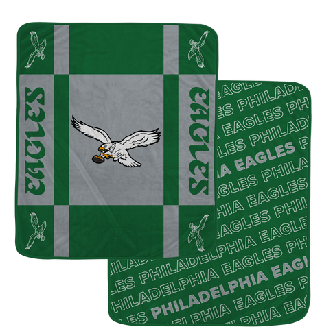 Philadelphia Eagles Retro 60" x 70" Reverse Block Ultra Lux Throw Blanket