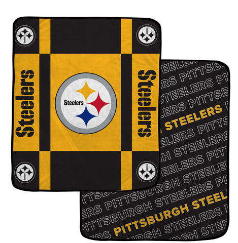 Pittsburgh Steelers 60" x 70" Reverse Block Ultra Lux Throw Blanket