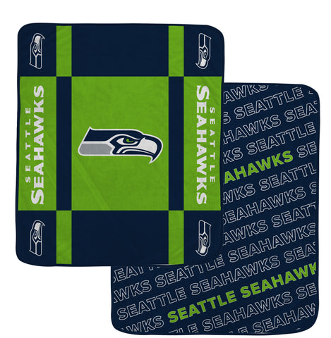 Seattle Seahawks 60" x 70" Reverse Block Ultra Lux Throw Blanket