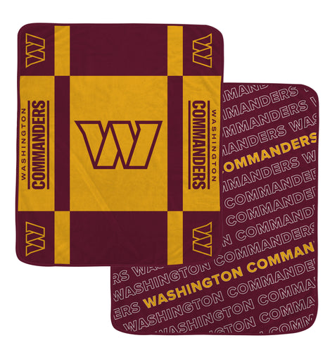 Washington Commanders 60" x 70" Reverse Block Ultra Lux Throw Blanket