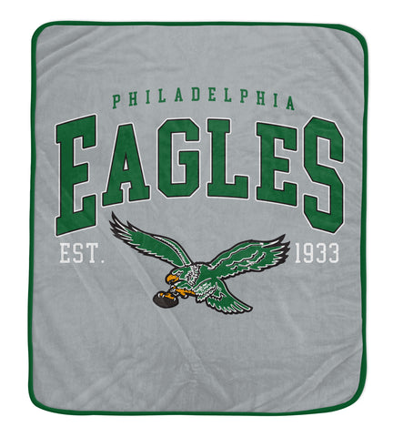 Philadelphia Eagles Retro 50" x 60" Vintage Arch Block Blanket - Gray