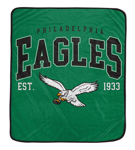 Philadelphia Eagles Retro 50" x 60" Vintage Arch Block Blanket - Kelly Green