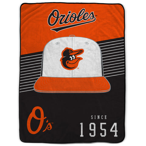 Baltimore Orioles 60" x 80" Helmet/Hat Stripe Ultra Soft Plush Throw Blanket