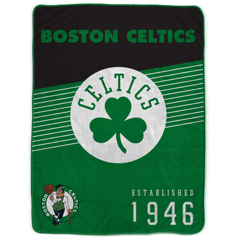 Boston Celtics 60" x 80" Helmet/Hat Stripe Ultra Soft Plush Throw Blanket