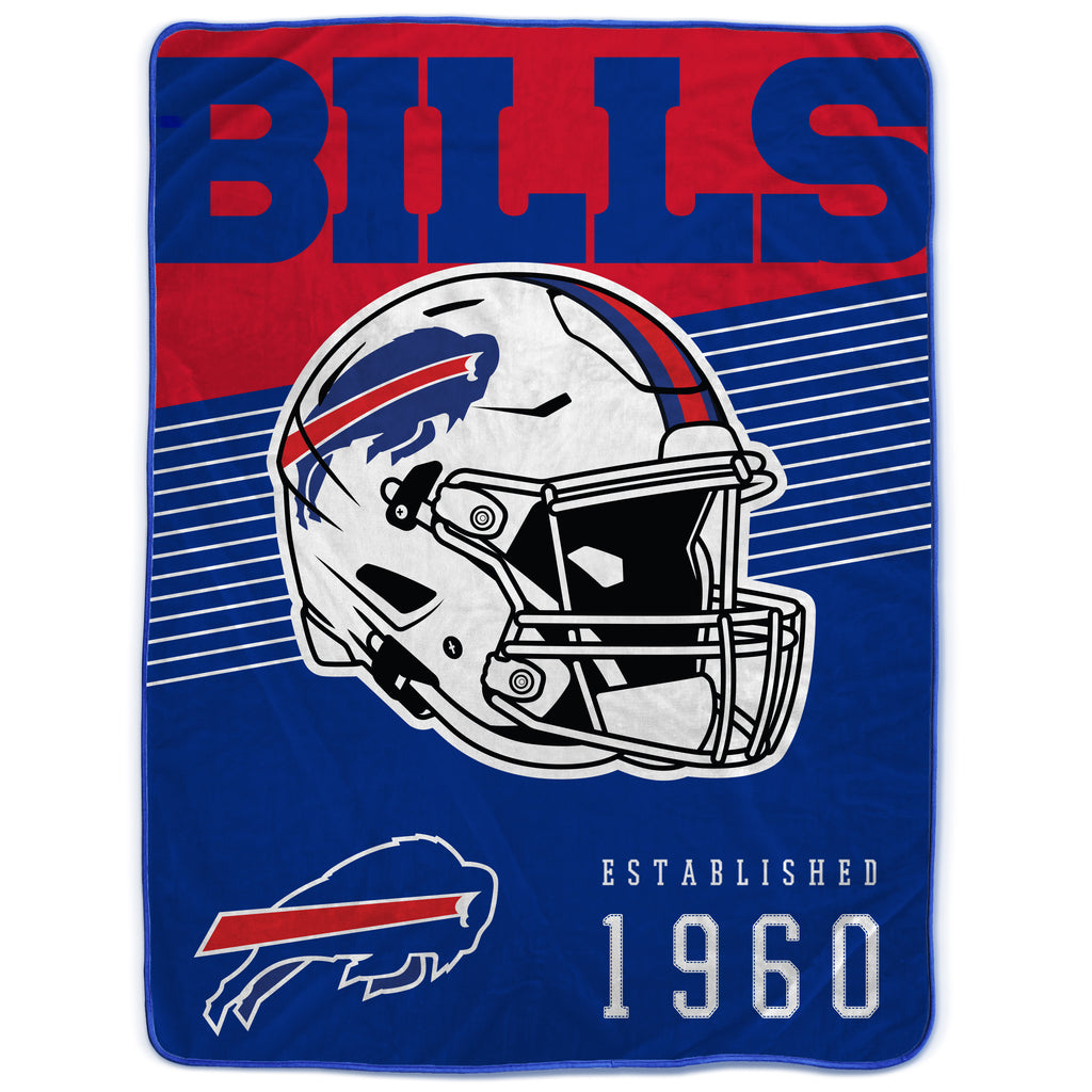 Buffalo Bills 60" x 80" Helmet/Hat Stripe Ultra Soft Plush Throw Blanket