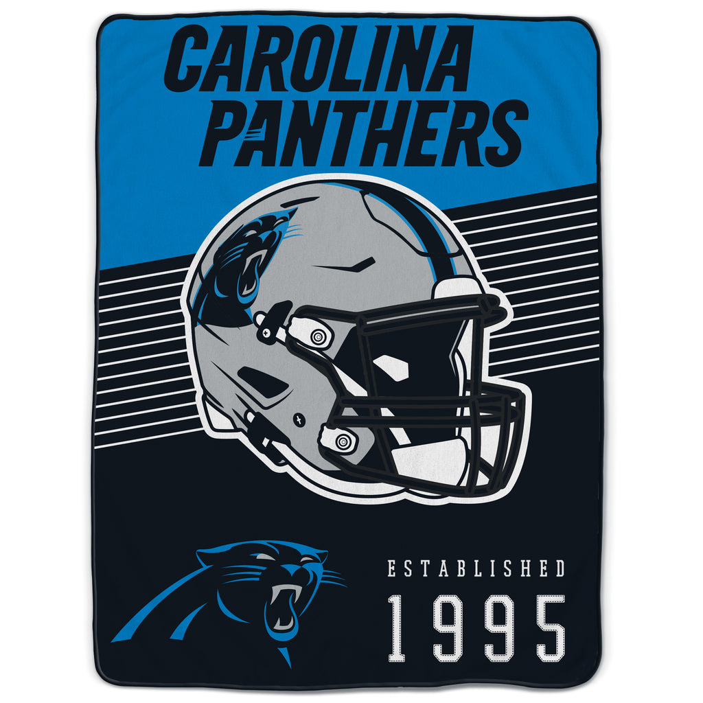 Carolina Panthers 60" x 80" Helmet/Hat Stripe Ultra Soft Plush Throw Blanket