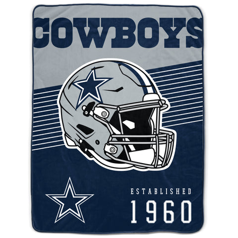 Dallas Cowboys 60" x 80" Helmet/Hat Stripe Ultra Soft Plush Throw Blanket