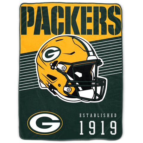 Green Bay Packers 60" x 80" Helmet/Hat Stripe Ultra Soft Plush Throw Blanket