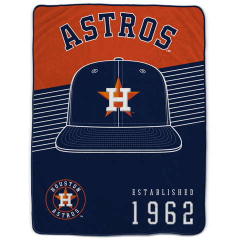 Houston Astros 60" x 80" Helmet/Hat Stripe Ultra Soft Plush Throw Blanket