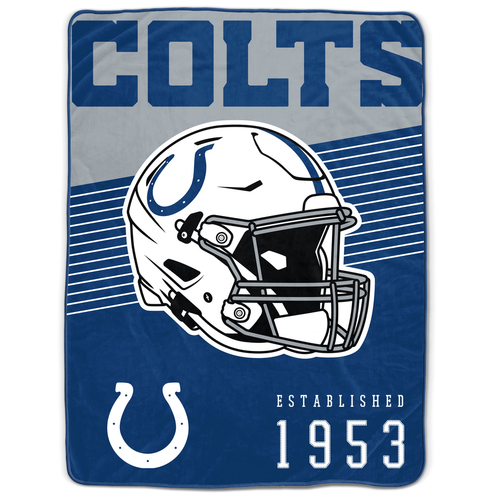 colts football helmet hat Indianapolis Colts 60" x 80" Helmet/Hat Stripe Ultra Soft Plush Throw Blanket