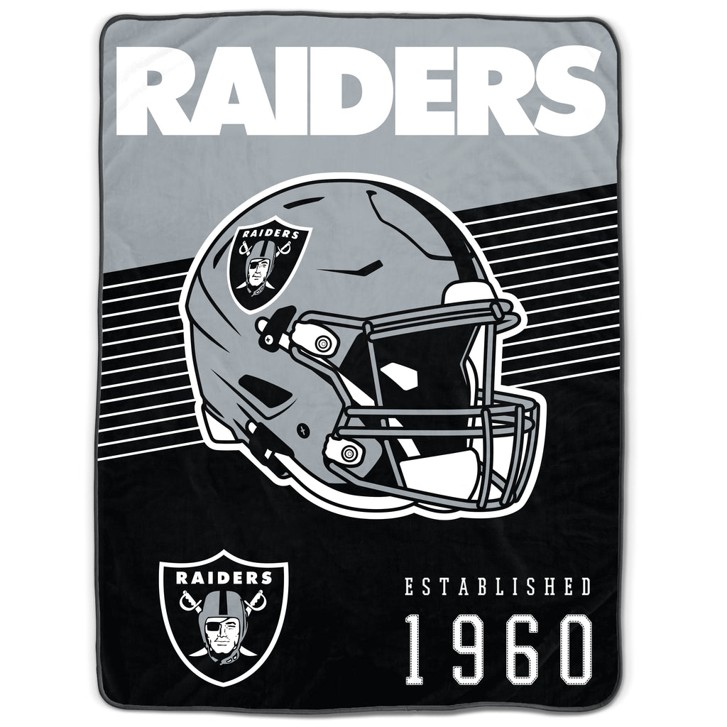 Las Vegas Raiders 60" x 80" Helmet/Hat Stripe Ultra Soft Plush Throw Blanket