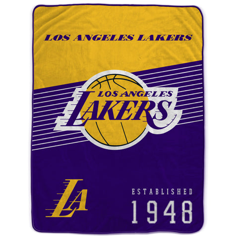 Los Angeles Lakers 60" x 80" Helmet/Hat Stripe Ultra Soft Plush Throw Blanket