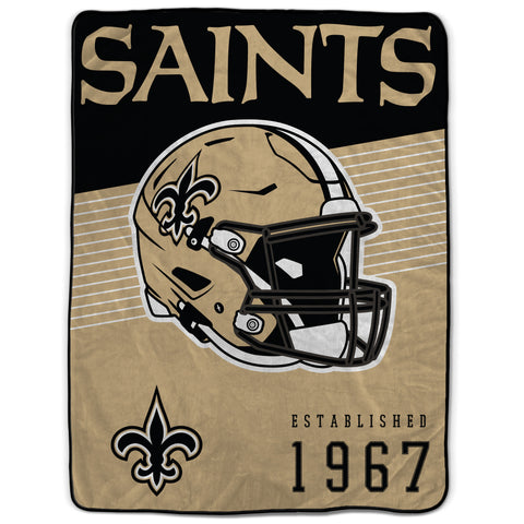 New Orleans Saints 60" x 80" Helmet/Hat Stripe Ultra Soft Plush Throw Blanket