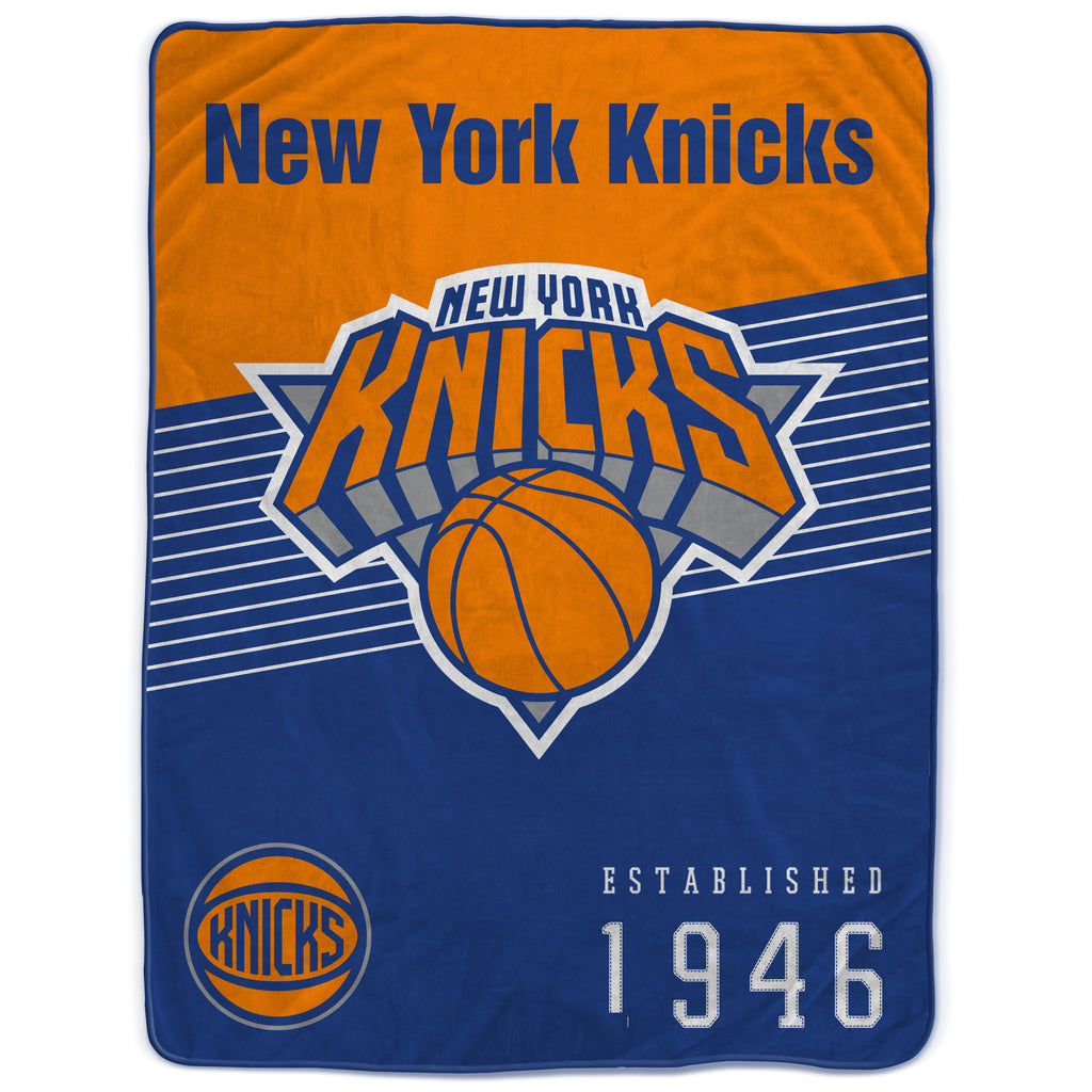 New York Knicks 60" x 80" Helmet/Hat Stripe Ultra Soft Plush Throw Blanket