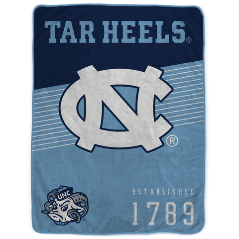 North Carolina Tar Heels 60" x 80" Helmet/Hat Stripe Ultra Soft Plush Throw Blanket