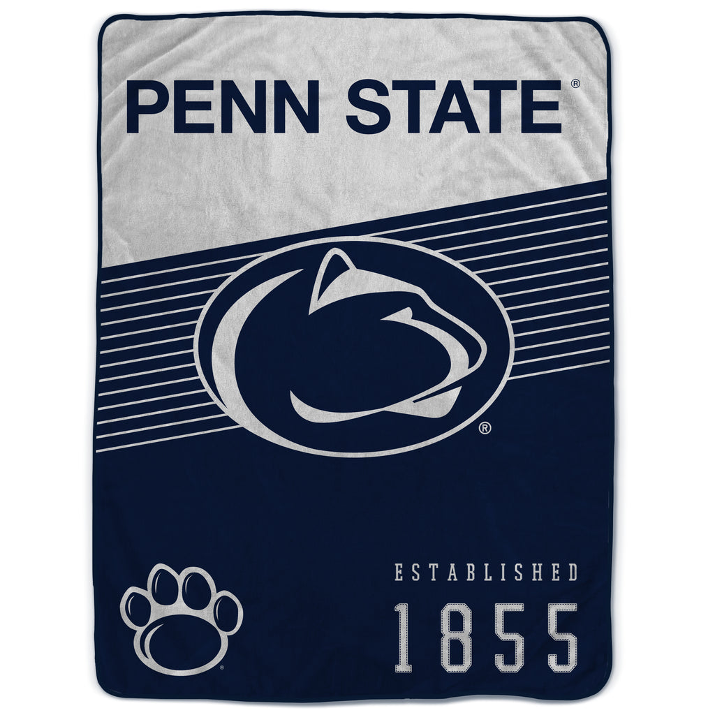 Penn State Nittany Lions 60" x 80" Helmet/Hat Stripe Ultra Soft Plush Throw Blanket