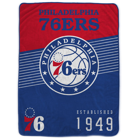 Philadelphia 76ers 60" x 80" Helmet/Hat Stripe Ultra Soft Plush Throw Blanket