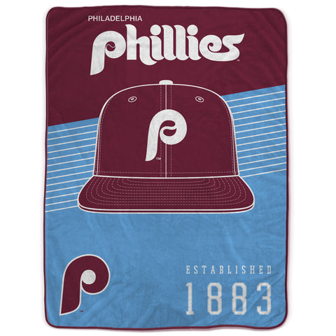 Philadelphia Phillies Retro 60" x 80" Helmet/Hat Stripe Ultra Soft Plush Throw Blanket