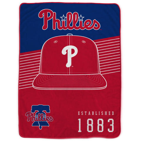 Philadelphia Phillies 60" x 80" Helmet/Hat Stripe Ultra Soft Plush Throw Blanket