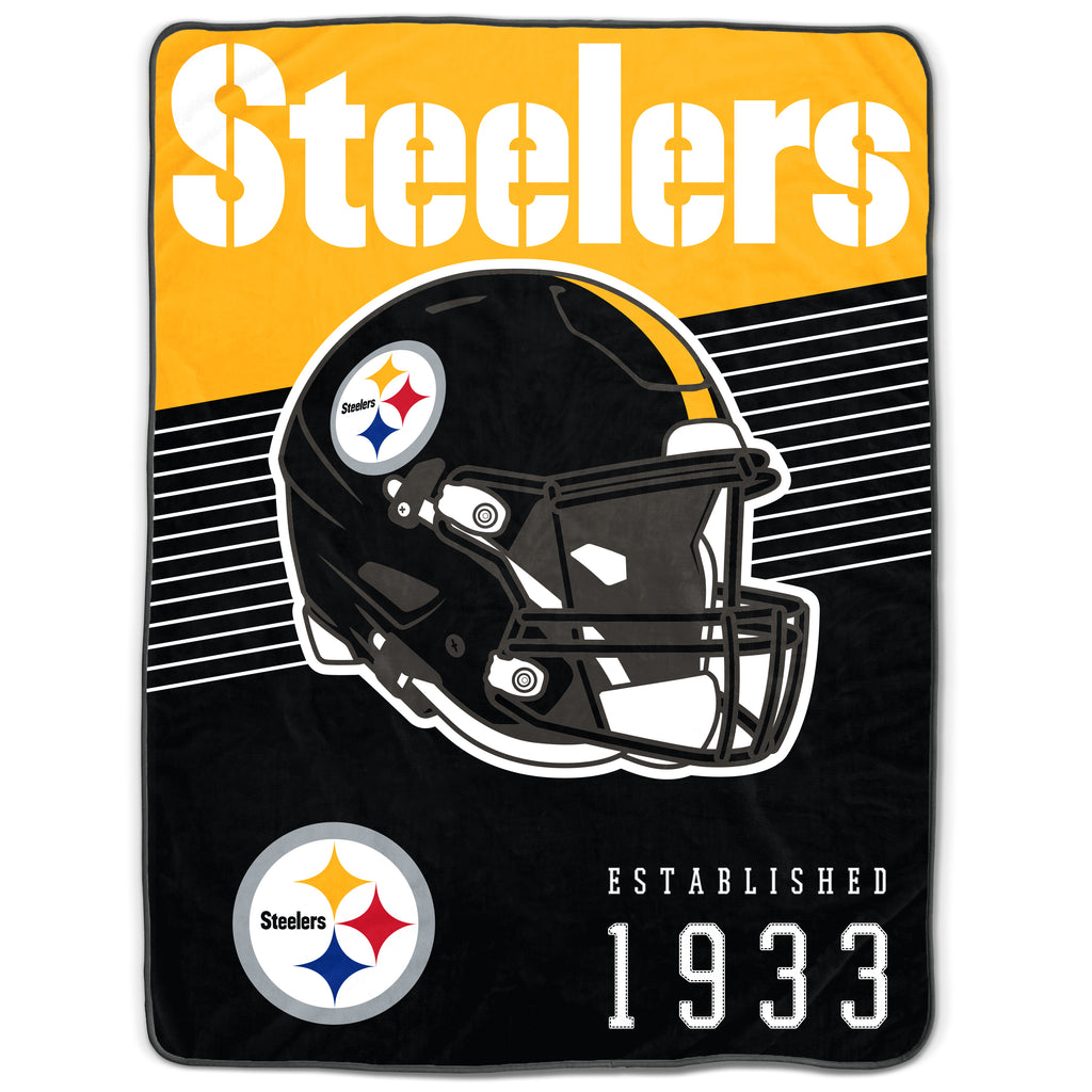 Pittsburgh Steelers 60" x 80" Helmet/Hat Stripe Ultra Soft Plush Throw Blanket