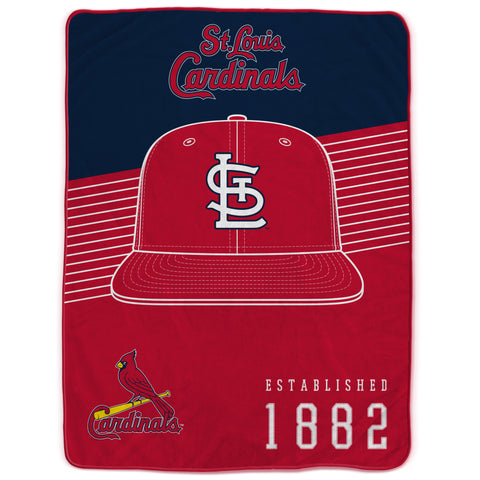 St. Louis Cardinals 60" x 80" Helmet/Hat Stripe Ultra Soft Plush Throw Blanket