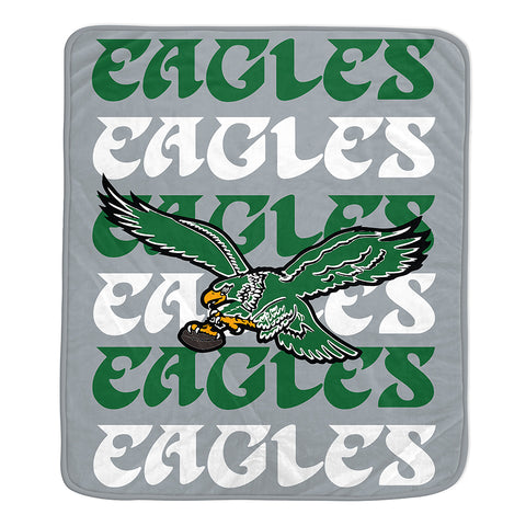 Philadelphia Eagles Retro 60" x 70" Repeat Refresh Premium Plush Throw Blanket - Gray