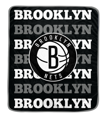 Brooklyn Nets 60" x 70" Repeat Refresh Premium Plush Throw Blanket