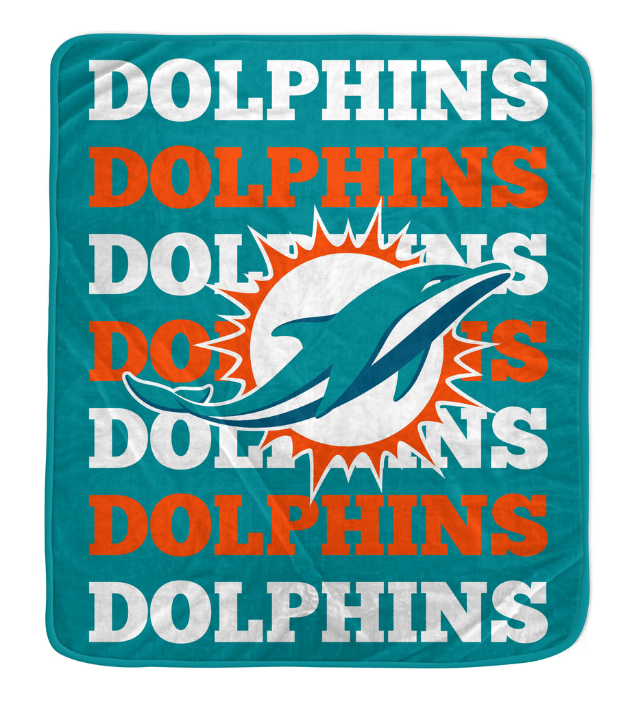 Miami Dolphins 60" x 70" Repeat Refresh Premium Plush Throw Blanket