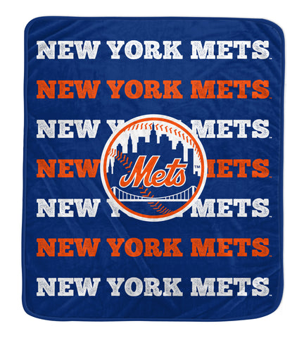New York Mets 60" x 70" Repeat Refresh Premium Plush Throw Blanket