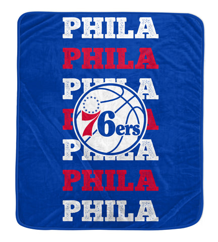 Philadelphia 76ers 60" x 70" Repeat Refresh Premium Plush Throw Blanket