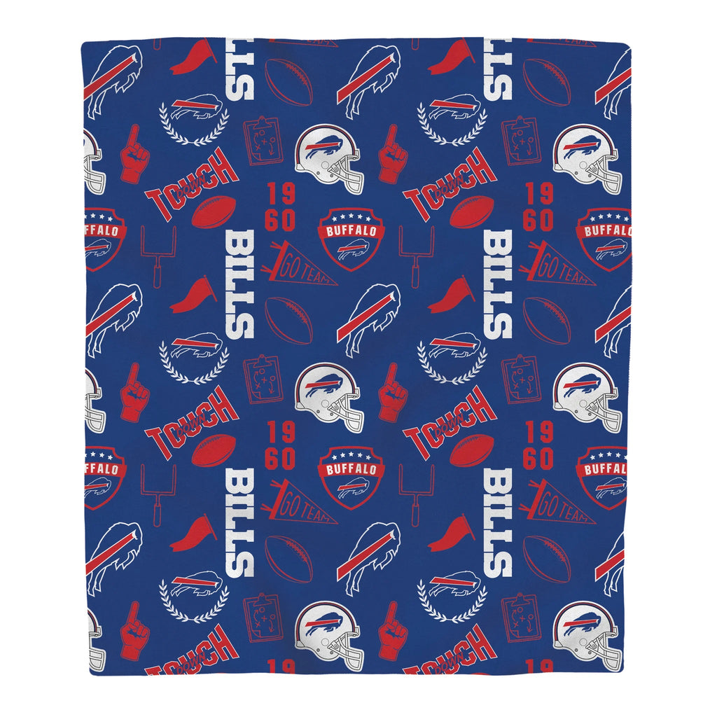 Buffalo Bills Collage Icon Polar Fleece Throw Blanket