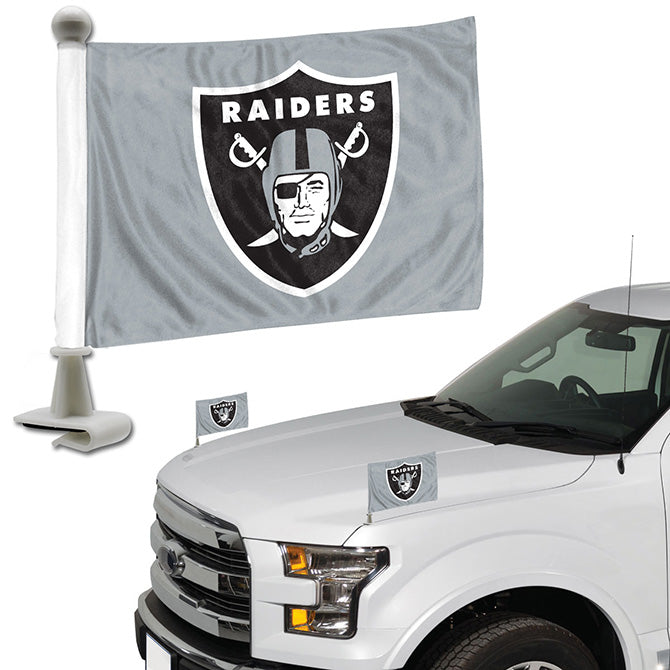 Oakland Raiders Ambassador Auto Flag Pair