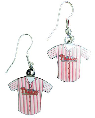 Philadelphia Phillies J-Hook Pinstripe Jersey Earrings