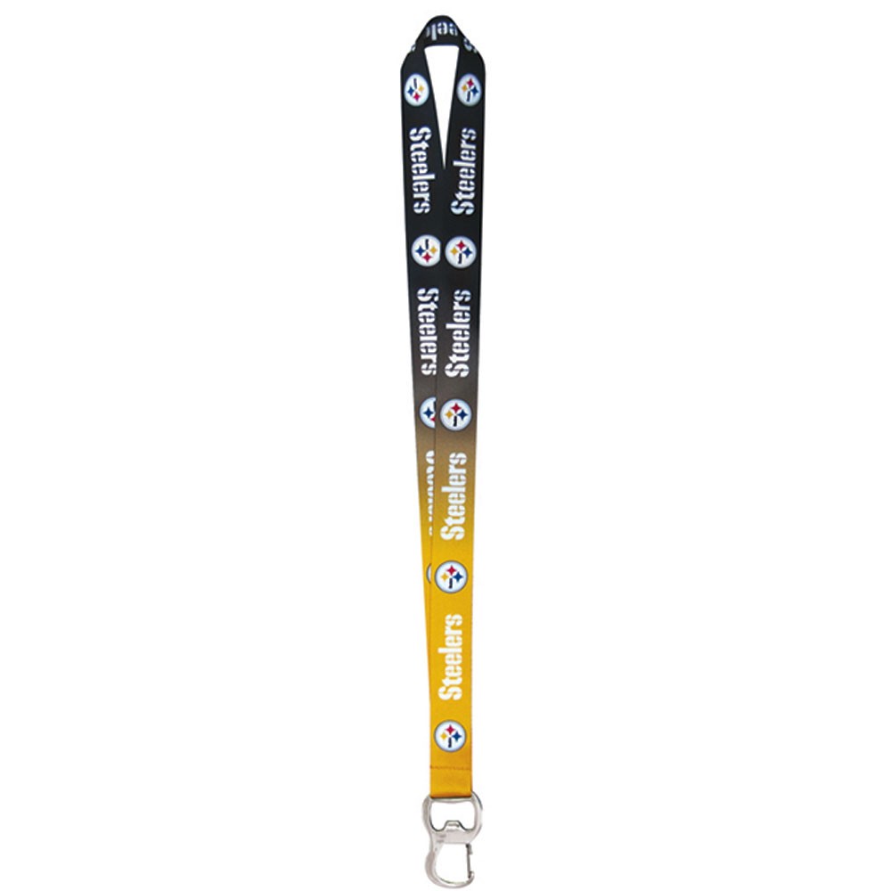 Pittsburgh Steelers Ombre Lanyard with Bottle Opener & Key Clip