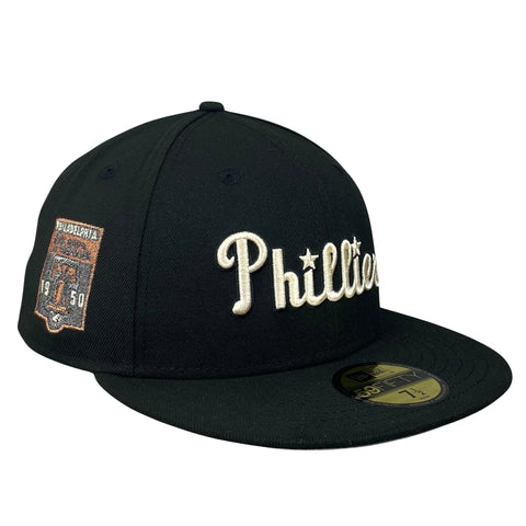 59FIFTY Philadelphia Phillies Retro Wordmark Black/Gray 1950 Patch