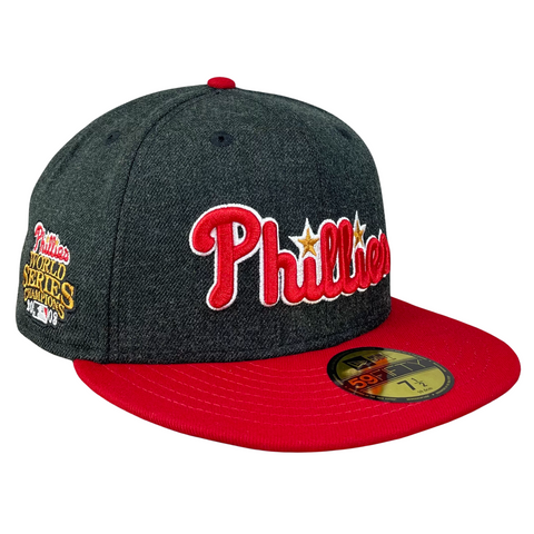 59FIFTY Philadelphia Phillies Heather Black/Red/Green 2008 World Series Champions Patch