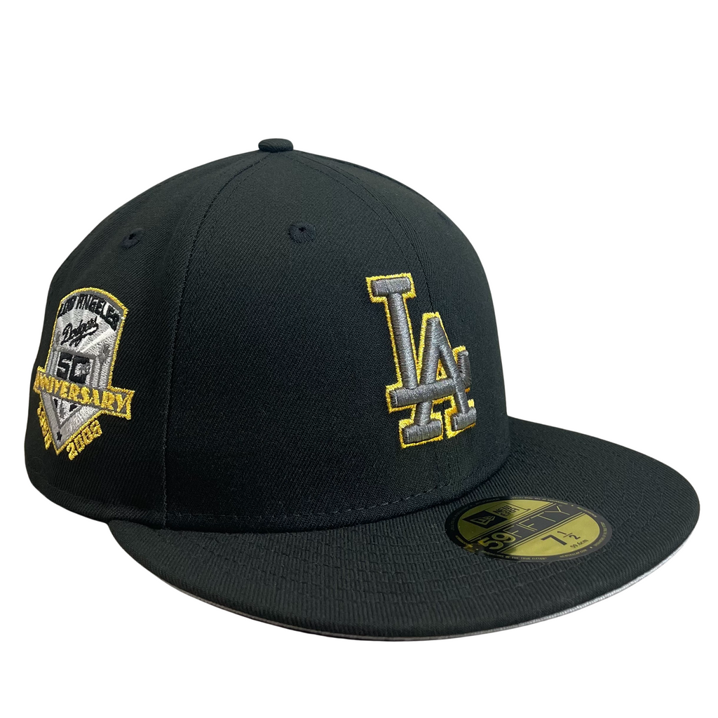 59FIFTY Los Angeles Dodgers Black/Gray 50th Anniversary Patch