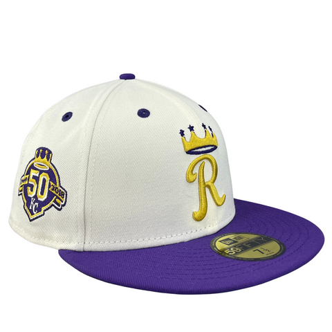59FIFTY Kansas City Royals Chrome/Purple/Green 50 Years Patch