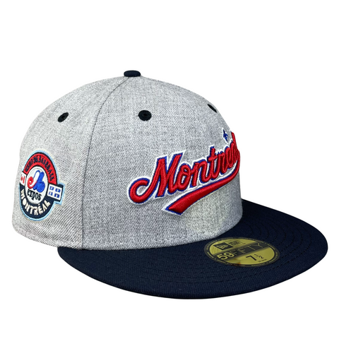 Montreal Expos Gray/Navy with Green UV Expos Baseball Sidepatch 5950 Fitted Hat