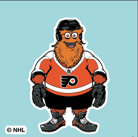 Gritty 4"x4" DieCut Decal Mascot