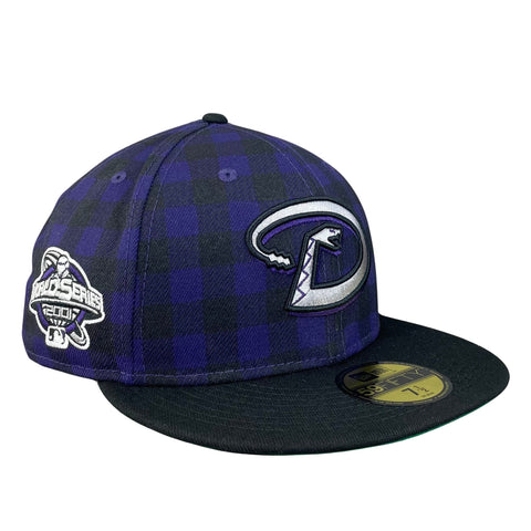 Arizona Diamondbacks Purple/Black with Green UV 2001 World Series Sidepatch 5950 Fitted Hat