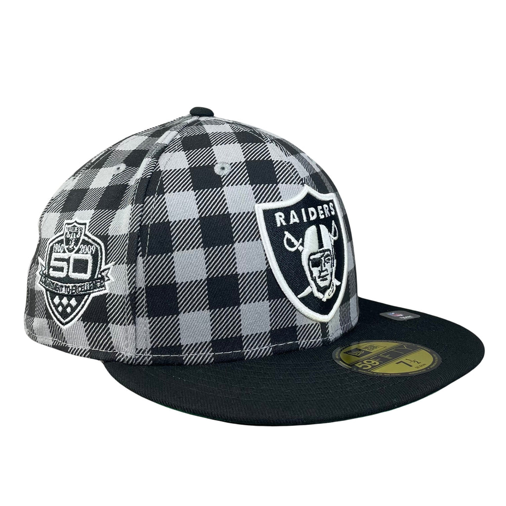 Las Vegas Raiders Black/Gray with Green UV 50th Anniversary Sidepatch 5950 Fitted Hat