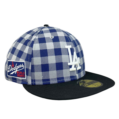 Los Angeles Dodgers Royal/Gray with Green UV World Series Sidepatch 5950 Fitted Hat
