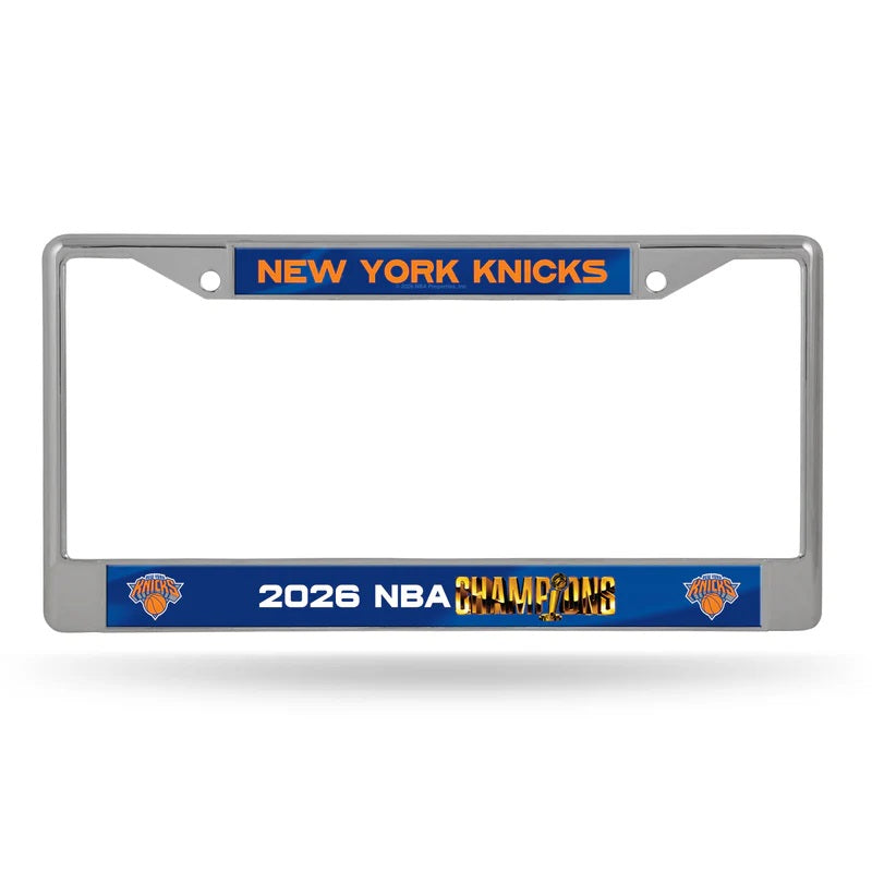 New York Knicks 2026 NBA Finals Champs Chrome License Plate Frame